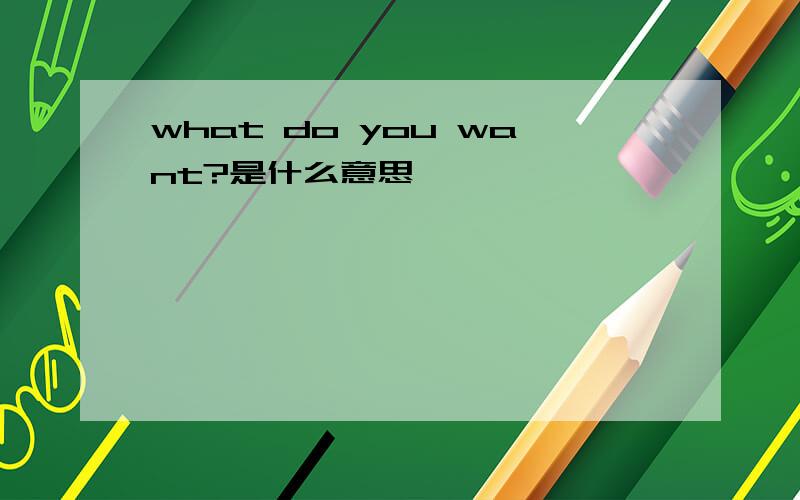what do you want?是什么意思