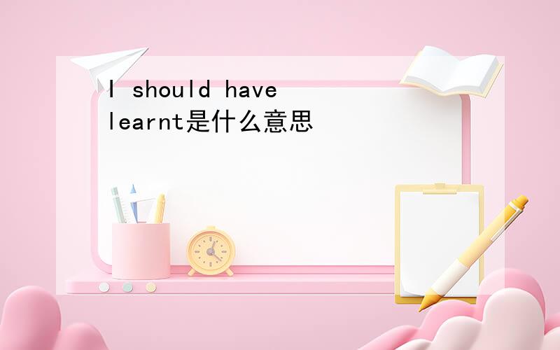 I should have learnt是什么意思