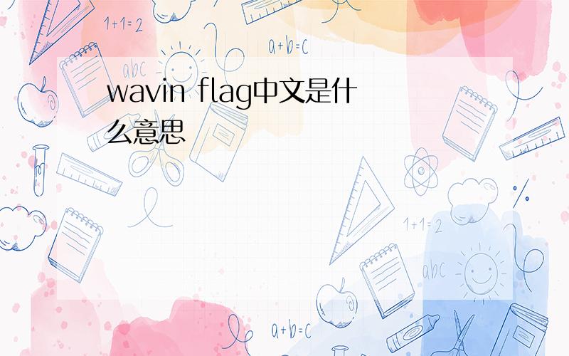 wavin flag中文是什么意思