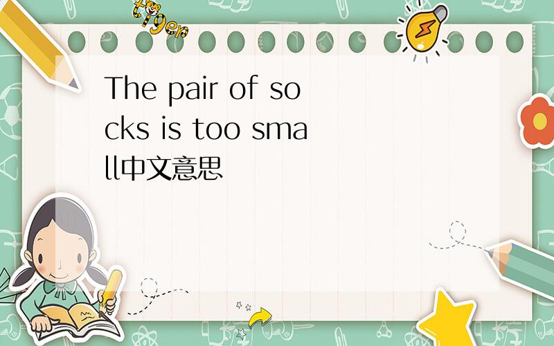 The pair of socks is too small中文意思