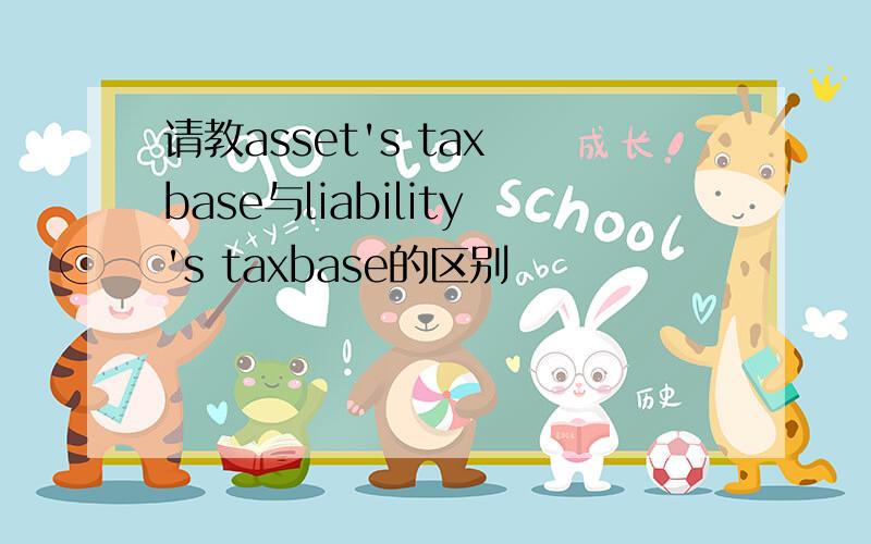 请教asset's tax base与liability's taxbase的区别