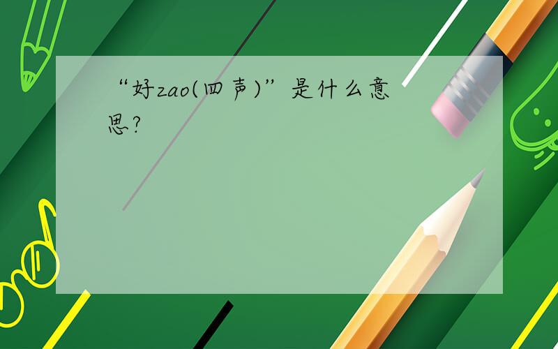 “好zao(四声)”是什么意思?