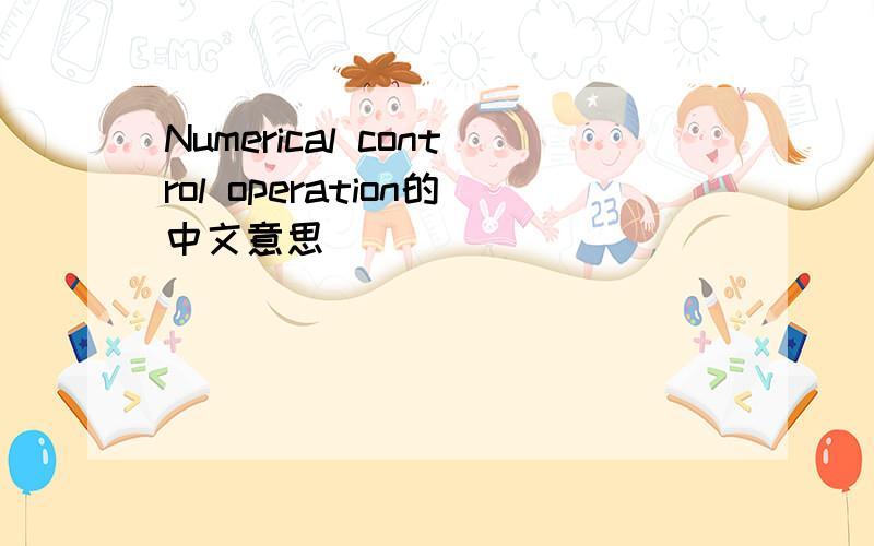 Numerical control operation的中文意思