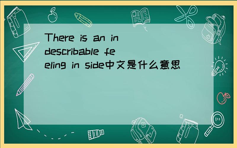 There is an indescribable feeling in side中文是什么意思