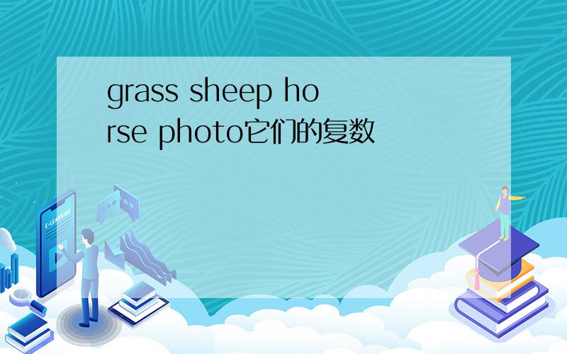 grass sheep horse photo它们的复数