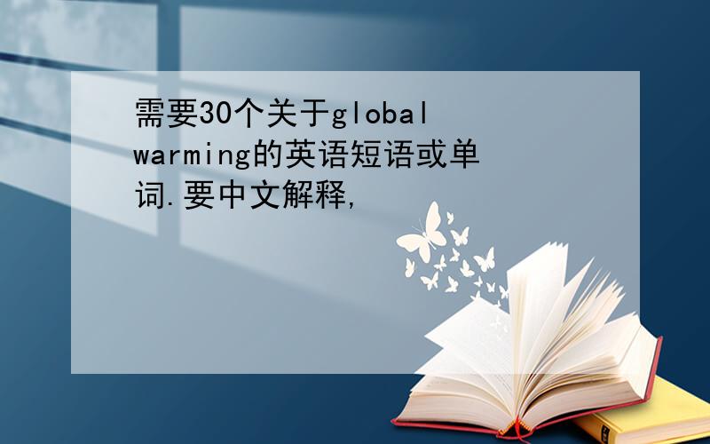 需要30个关于global warming的英语短语或单词.要中文解释,