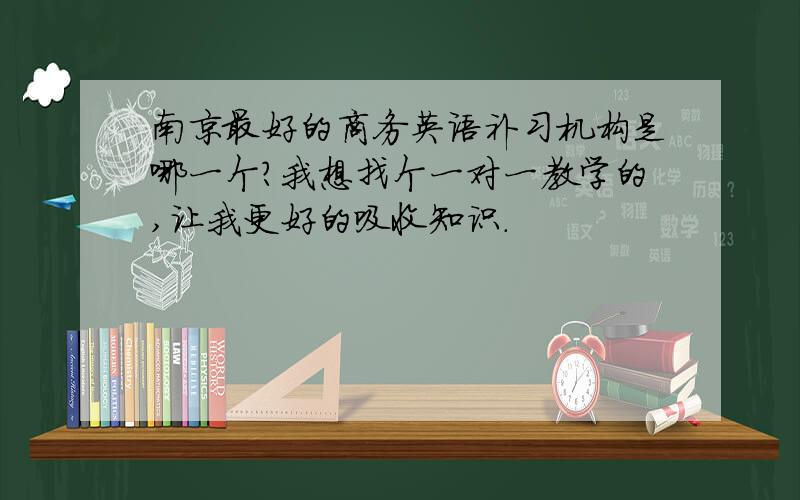 南京最好的商务英语补习机构是哪一个?我想找个一对一教学的,让我更好的吸收知识.