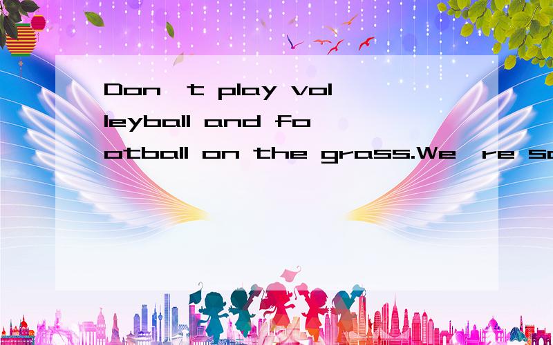 Don't play volleyball and football on the grass.We're sorry.这句式中的volleyball 和football要不要加S
