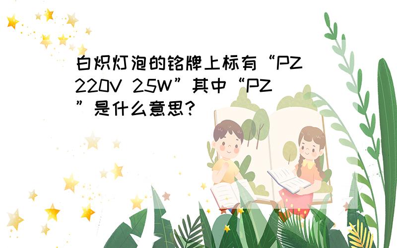 白炽灯泡的铭牌上标有“PZ 220V 25W”其中“PZ”是什么意思?